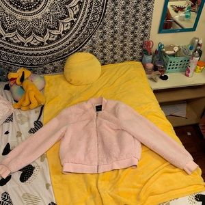 Pink fuzzy jacket